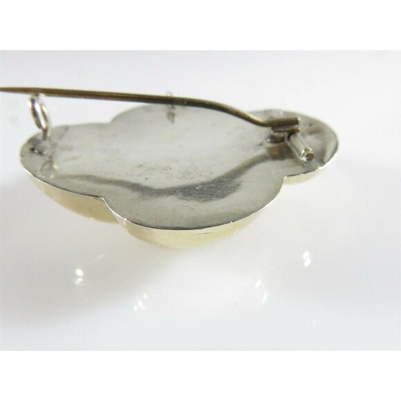 Georgian Rococo Repousse Gold Topped Silver Brooch Pendant 10.4 Grams - Picture 7 of 12